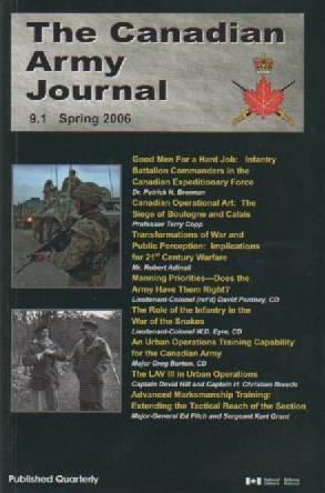 The Canadian Army Journal/Le Journal de l'Armée du Canada