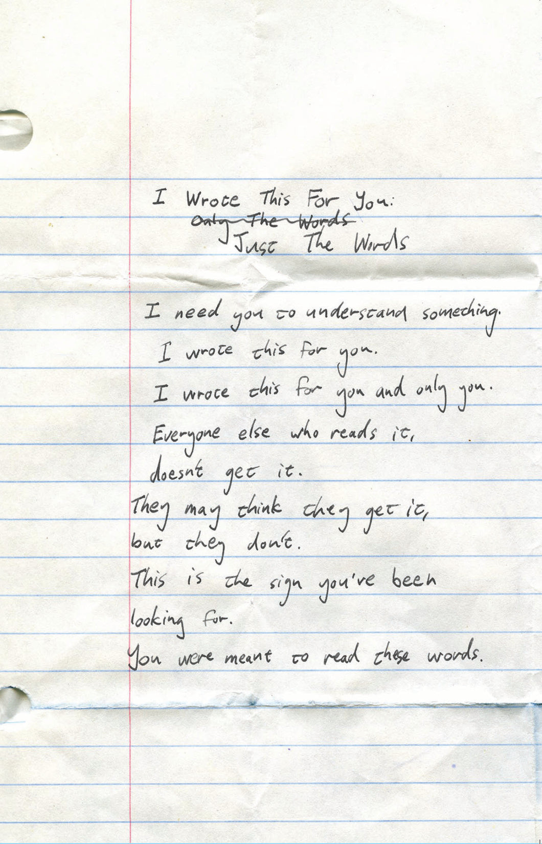 I Wrote This For You