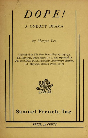 Dope! : a one-act drama