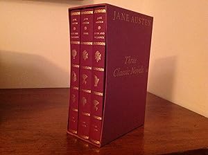 THREE CLASSIC NOVELS, PRIDE AND PREJUDICE, SENSE AND SENSIBILITY, & EMMA, - INTRODUCTION BY RICHARD CHURCH, WOOD ENGRAVINGS BY JOAN HASSALL - THE FOLIO SOCIETY.